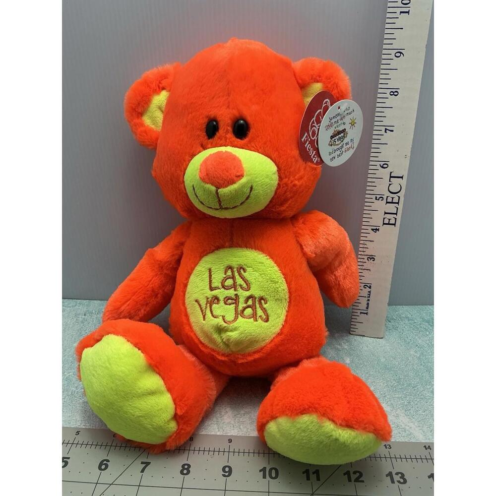 Las Vegas Fiesta Orange -12”‎ Teddy Bear Plush Stuffed Animal Toy Soft